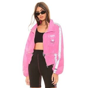 I.AM.GIA‎ Neptune Jacket NEON PINK Windbreaker Zippers Streetwear S Reflect Rave